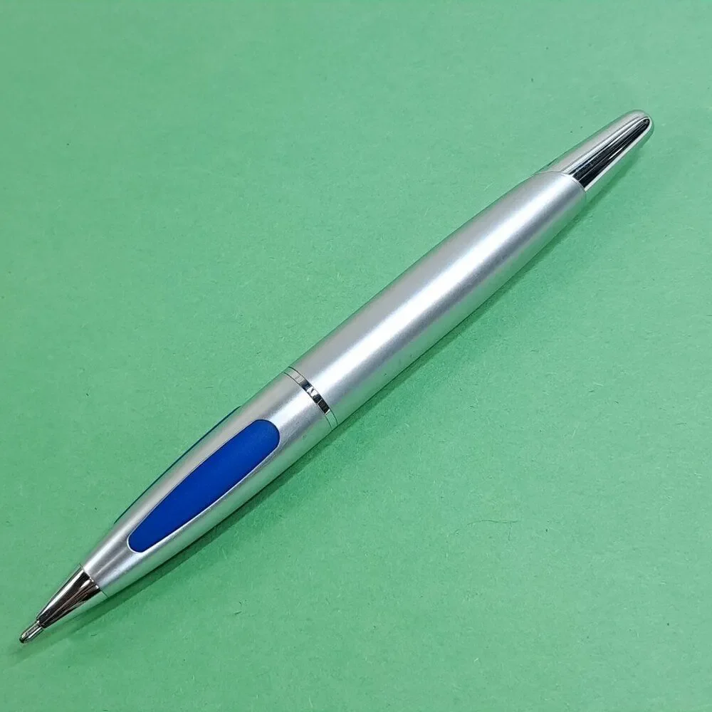 Cross Vapor Satin Silver Blue Polished Ball Point Pen‎ ballpoint grip Vintage
